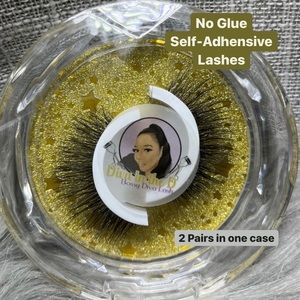 2 Pairs No Glue False Eyelashes Glueless Lashes Self-Adhesive